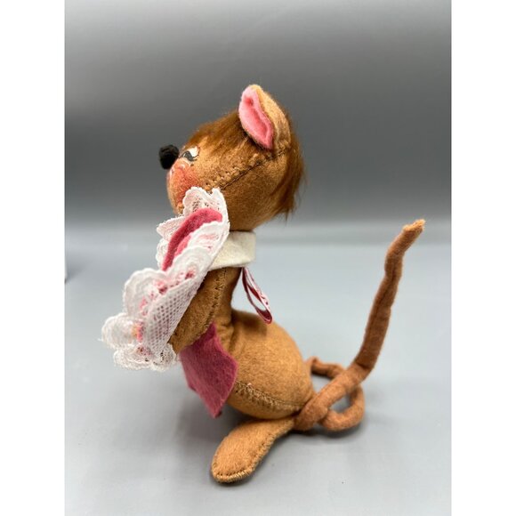 Annalee Vintage Valentines Day Mouse Doll 6" w/ Box Handcrafted Pink Lace Heart - Picture 7 of 14
